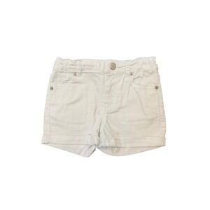 Copper Key Girls White Denim Shorts Size 4 Adjustable Waist Cuffed